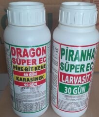 Bit ,pire ,kene, kara sinek ilacı ( dragon süper ec 500 ml+piranha süper ec 500 ml)